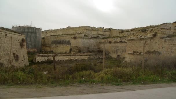 Velká Malta Záběry Sbírka Starých Památek Fantastické Architektury Pobřeží Může — Stock video