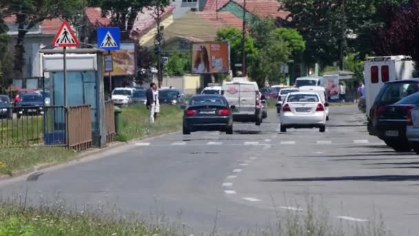 Timisoara Roménia Tráfego Automóveis Rua Cetatii — Vídeo de Stock