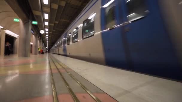 Une Séquence Carabine Mouvement Régulier Suivre Train Qui Passe Dans — Video