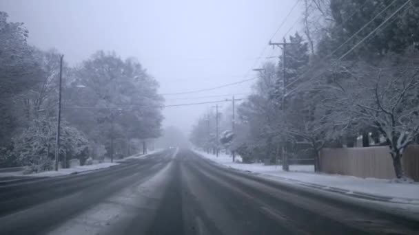 Rijden Gooi Een Sneeuwstorm — Stockvideo