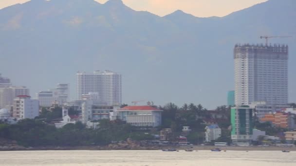 Nha Trang Vietnam Asia Luglio 2018 Villaggio Turistico Vietnamita Spiaggia — Video Stock