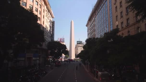 Filmación Del Famus Obelisco Buenos Aires — Vídeos de Stock
