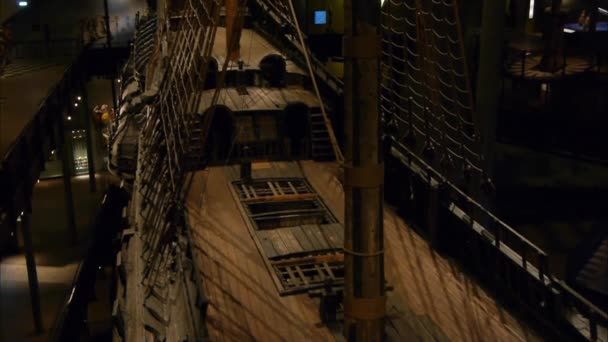 Museo Vasa Estocolmo Muestra Único Barco Intacto Del Siglo Xvii — Vídeo de stock