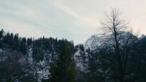 Široký Záběr Vrchol Hory Švýcarských Alpách — Stock video