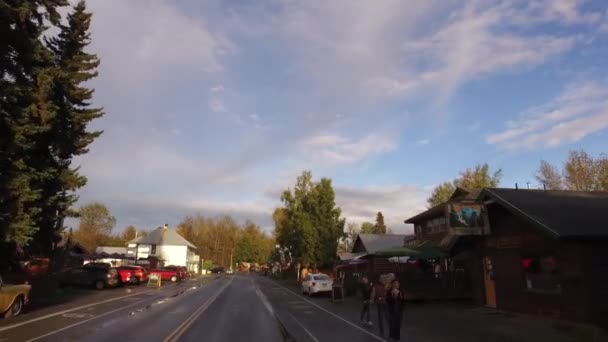 Pasando Por Ciudad Talkeetna Alaska — Vídeos de Stock