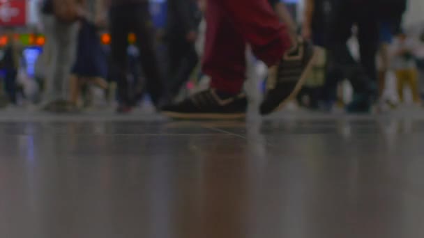 Crowds People Walking Kyoto Station — Stock Video