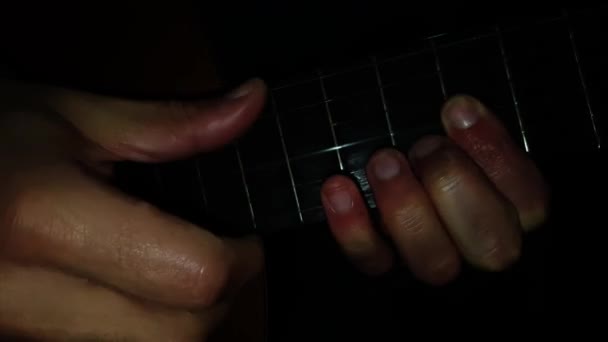 Tocando Acordes Guitarra Guitarra Acústica Iii — Vídeo de stock