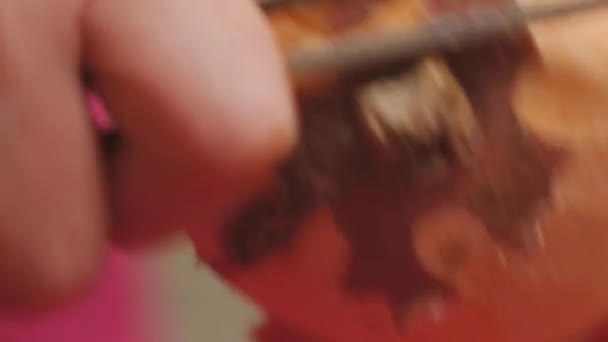 Roze Schort Collectie Heerlijke Zalm Klaarmaken Met Zoete Aardappelen Aziatisch — Stockvideo