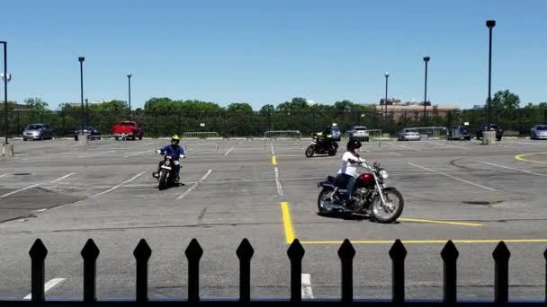 Escola Segurança Motocicleta Longe — Vídeo de Stock