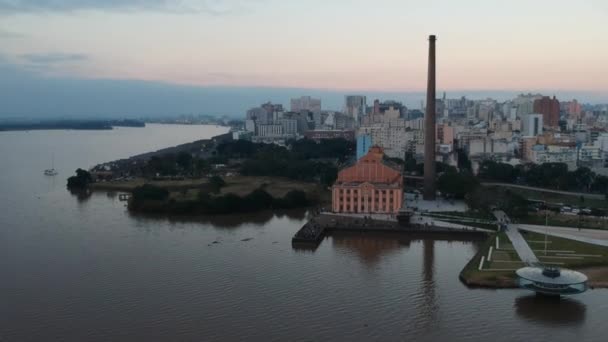 Vlieg Een Oude Elektriciteitscentrale Brazilië — Stockvideo