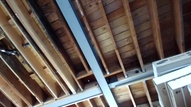 工事現場の天井の遅いパン — ストック動画
