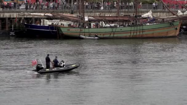 Evento Barcos Altura Sunderland Reino Unido Barcos Que Vienen Atracar — Vídeo de stock