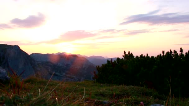 Time Lapse Sunrise Een Top Oostenrijk — Stockvideo