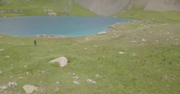 Vue Aérienne Lac Alpin Dans Les Montagnes Rocheuses Sud Colorado — Video