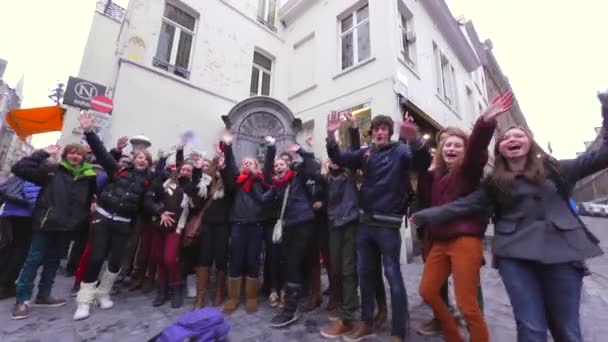 Turistas Pee Pee Boy Bruxelas Bélgica Símbolo Mais Conhecido Povo — Vídeo de Stock