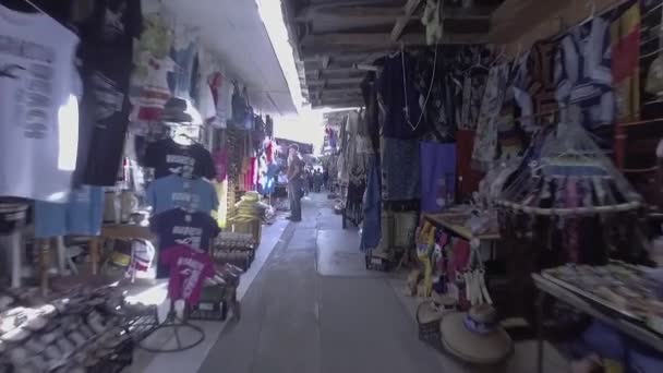 Panoramique Boutiques Passées Dans Marché Souvenirs Bazar — Video