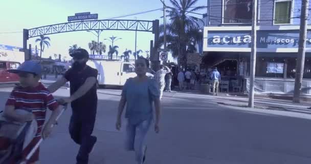 Panoramique Boutiques Passées Dans Marché Souvenirs Bazar — Video