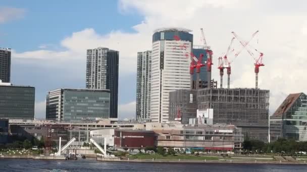 2020 Tokyo Olimpiyat Köyü Inşaatı — Stok video