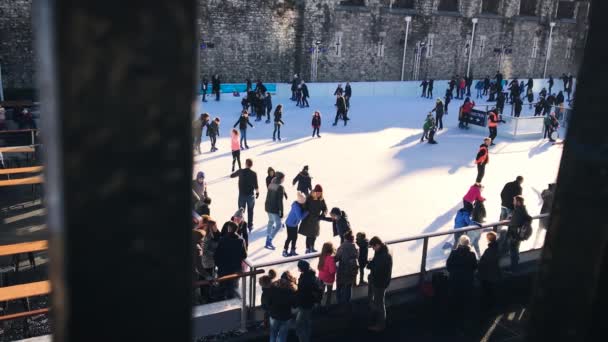 Une Vue Ensemble Patinage Sur Glace — Video