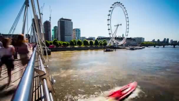 Time Lapse London Eye River Thames — Vídeos de Stock