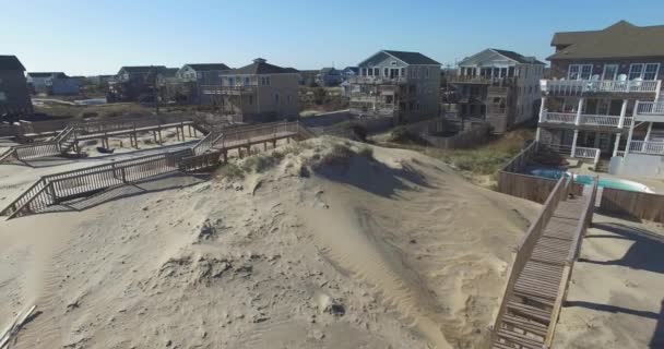 Drone Disparado Por Trás Uma Casa Praia Nags Head Carolina — Vídeo de Stock