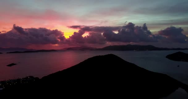 Drone Caribbean Sunrise Thomas Isole Vergini Americane — Video Stock