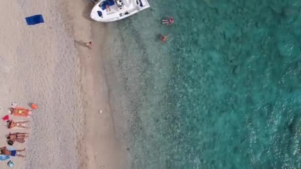 Drone Tiré Voyage Dans Île Zakynthos Grèce Mer Bleue Beau — Video