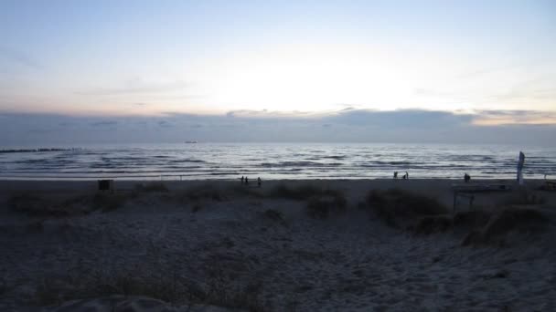 Abend Meer Den Sanddünen — Stockvideo