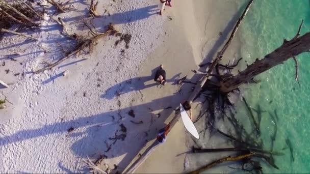 Drone Disparo Volando Desde Una Playa Longboat Key — Vídeo de stock