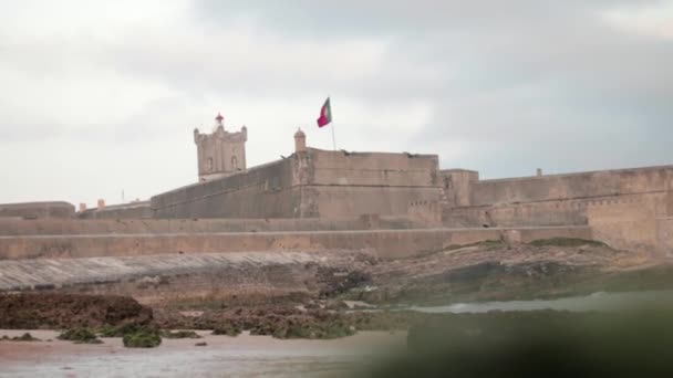 Forte Julio Barra Carcavelos Πορτογαλία — Αρχείο Βίντεο