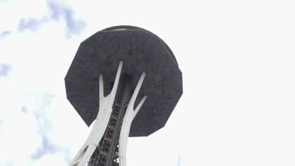 Seattle Space Needle Снизу — стоковое видео