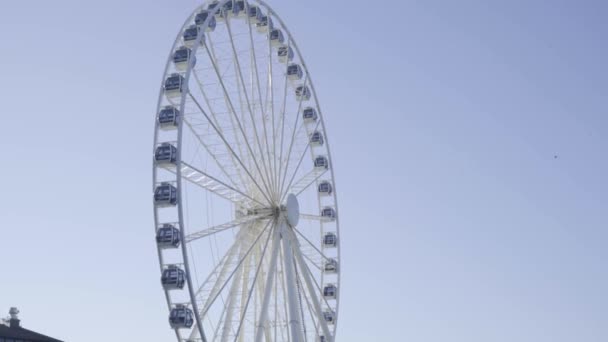 Seattle Μεγάλη Wheel Ημέρα Πλάνα — Αρχείο Βίντεο