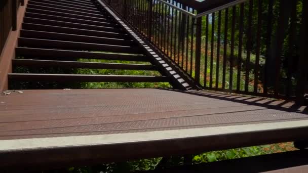 Belle Vue Extérieure Escalier Dans Parc Ville Idéal Pour Roll — Video
