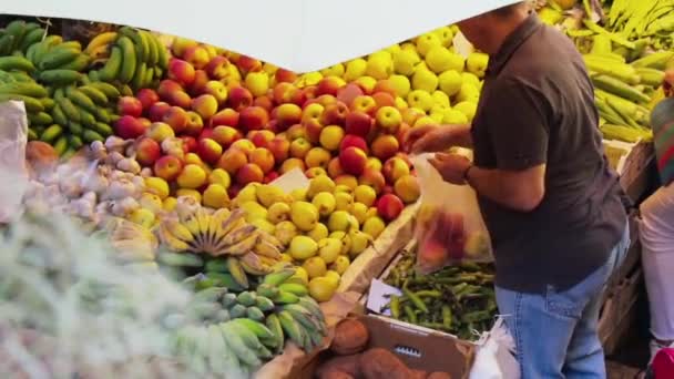 Čerstvé Ovoce Trh Zeleninou — Stock video