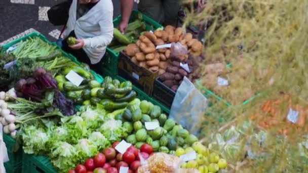 Frutas Hortalizas Mercado — Vídeos de Stock