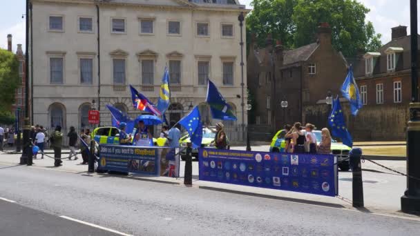 Manifestación Protesta Londres Contra Brexit Frente Palacio Westminster — Vídeos de Stock