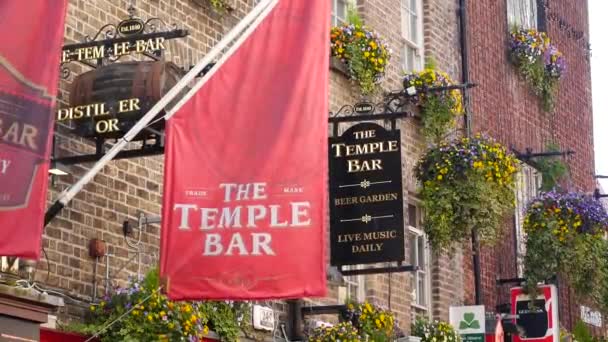 Temple Bar Dublín Irlanda Static Shot — Vídeo de stock