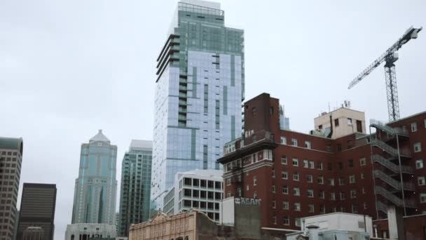 Downtown Seattle Gebouwen Overdag — Stockvideo