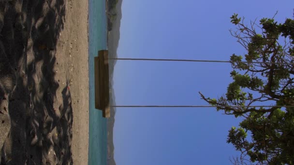 Altalena Vuota Albero Una Spiaggia Tranquilla Nell Estremo Nord Della — Video Stock