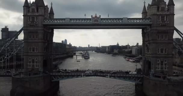 Audio London Bridge Dji Drone Footage Flying — Stock Video