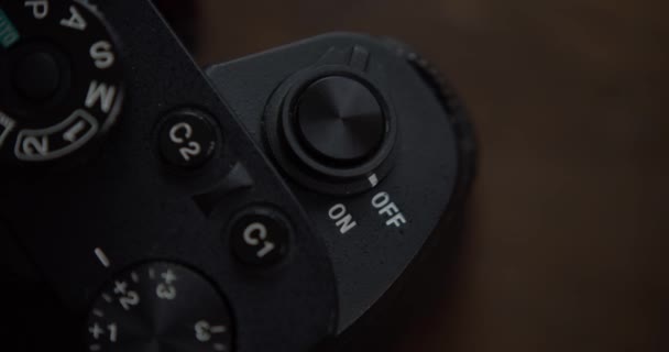 Закрий Рука Людини Перемикається Камеру Sony — стокове відео