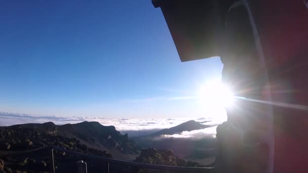 Sonnenaufgang Frühen Morgen Über Dem Vulkan Haleakala Auf Maui Hawaii — Stockvideo