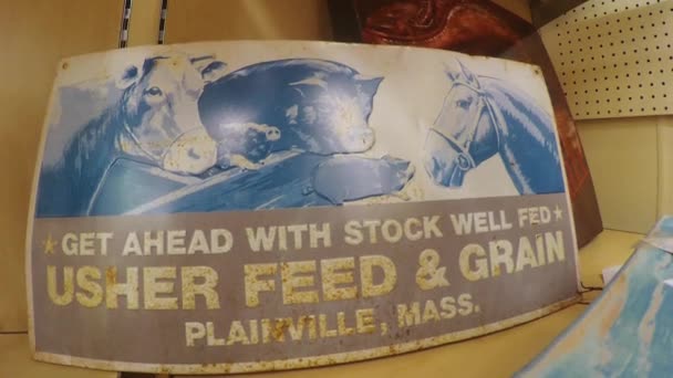 Old Metal Sign Animals — Stock Video