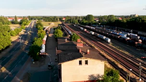 Luchtvideo Vanaf Treinstation Altstadt Bahnhof — Stockvideo