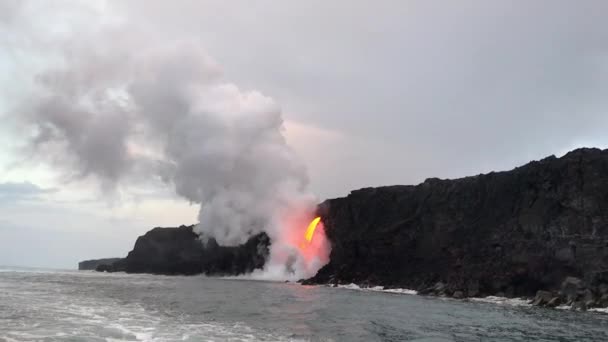 Lava Barst Uit Van Kilauea Vulkaan Big Island Hawaii — Stockvideo