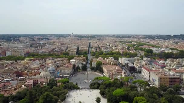 Drone Aerial View Rome Italy Panning Day Time Cloudy — Stock Video