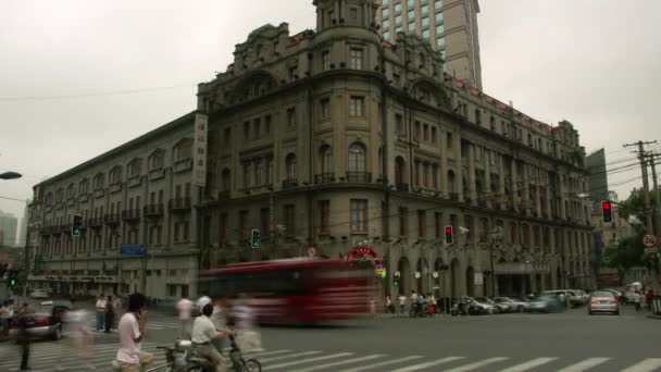 Včasný Náklon Dolů Astor Hotel Provozu Shanghai Čína — Stock video