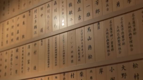 Японские Знаки Замке Нагоя — стоковое видео