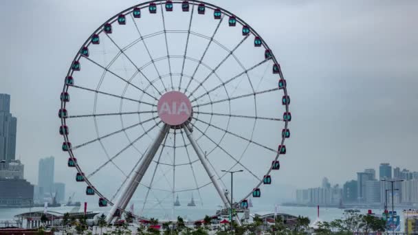 Hong Kong Ferris Wheel Segundo Plano — Vídeo de Stock