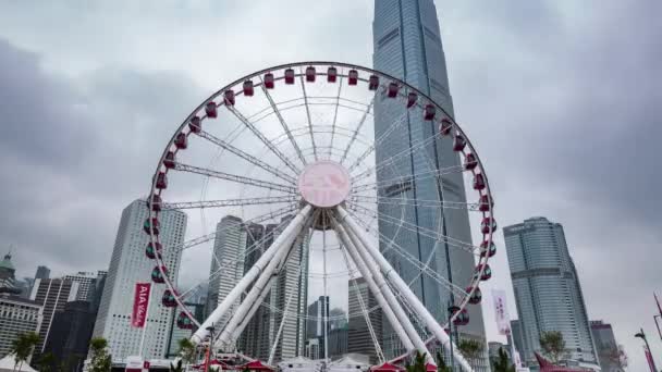 Hong Kong Ferris Wheel Тлі — стокове відео